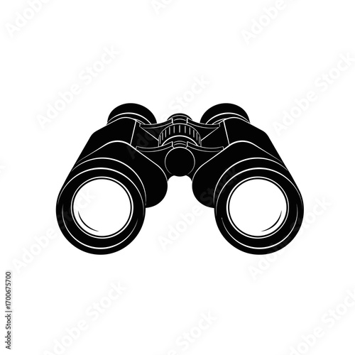 Black silhouette of binoculars on a white background silhouette