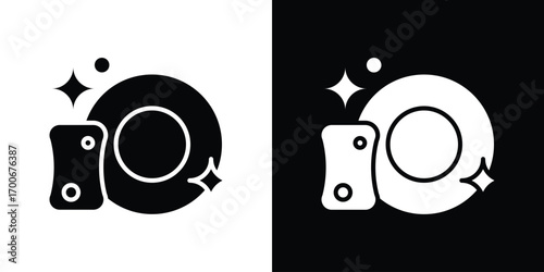 Washing dishes icon Concept. vector design and illustration.
