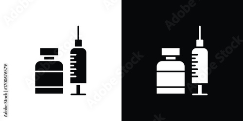 Vaccine vial icon Concept. vector design and illustration.