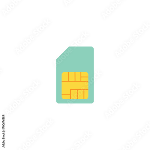 Vector illustration of mobile sim card chip icon isolated on white background for technology.