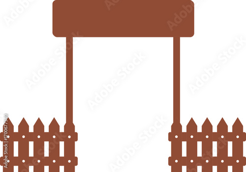Wooden Fence Icon. Classic Garden Fencing Symbol. Simple Wooden Fence cassic picket fence that embodies simplicity and security with its clean lines and rustic charm.collection of Garden fence wooden.