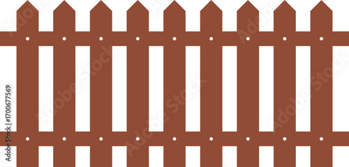 Wooden Fence Icon. Classic Garden Fencing Symbol. Simple Wooden Fence cassic picket fence that embodies simplicity and security with its clean lines and rustic charm.collection of Garden fence wooden.