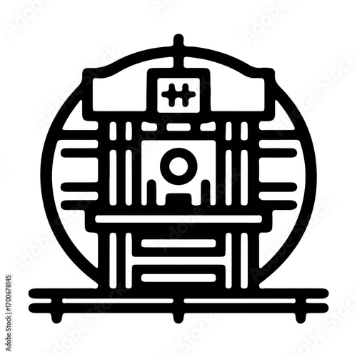 Icon of temperature check booth