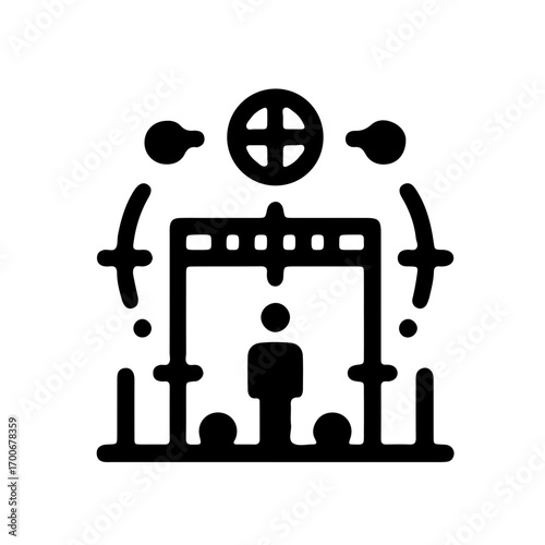 Minimalist pictogram of medical checkpoint
