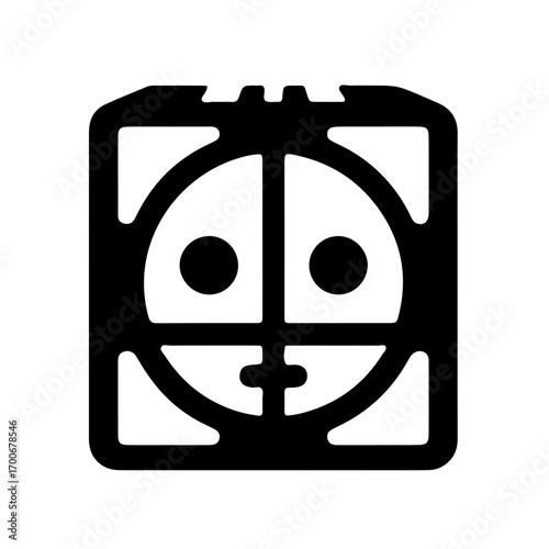Flat icon of mask distribution station