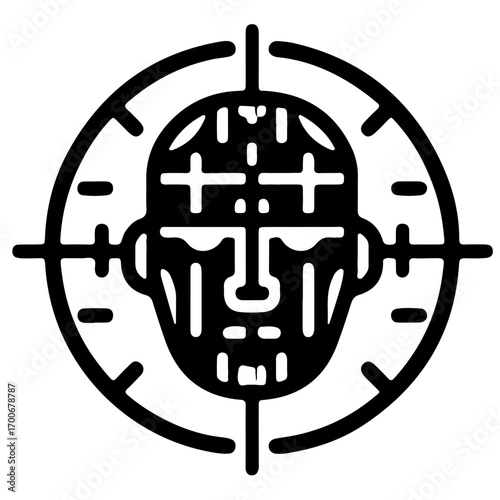 Flat icon of face shield terminal