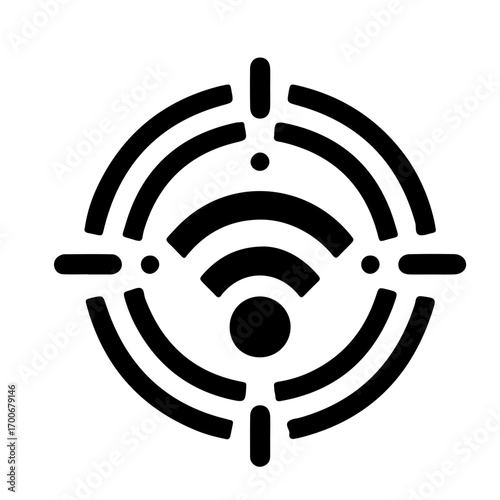 Flat icon of Bluetooth check-in terminal