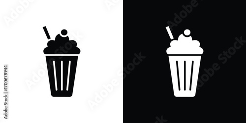 Milkshake icon Concept. vector design and illustration.