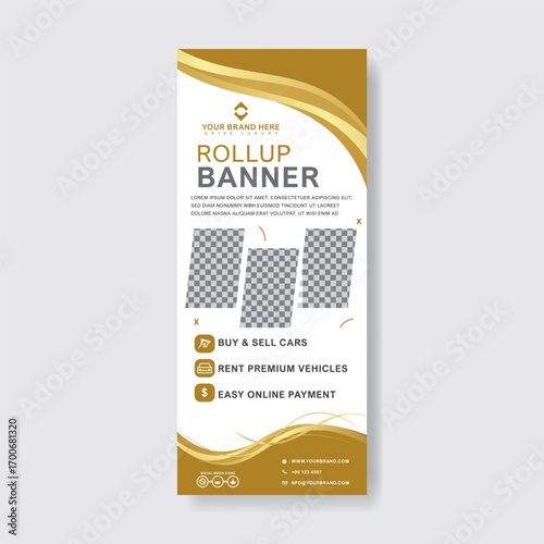 luxury rollup banner template vector 