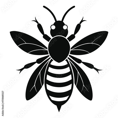 Black Bee Shape Vector Design