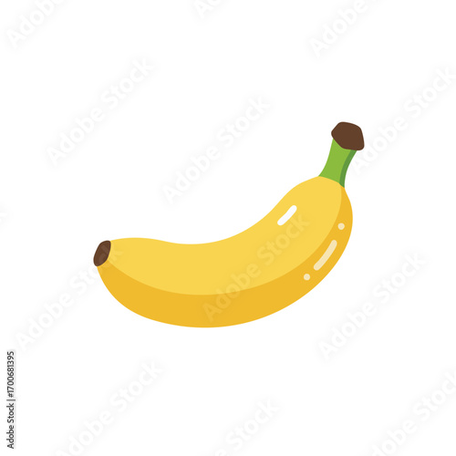 A cartoon illustration of a ripe banana.