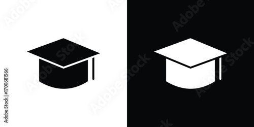 Graduation cap icon Concept. vector design and illustration.