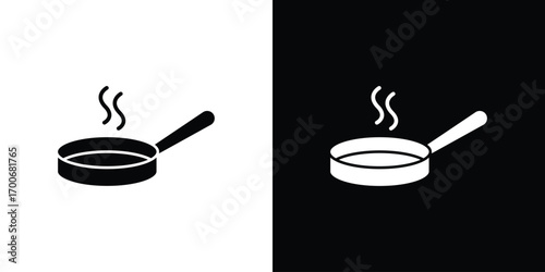 Frying pan icon Concept. vector design and illustration.