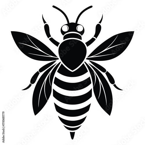 Black Bee Shape Vector Design
