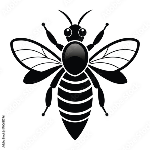 Black Bee Shape Vector Design
