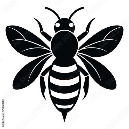 Black Bee Shape Vector Design