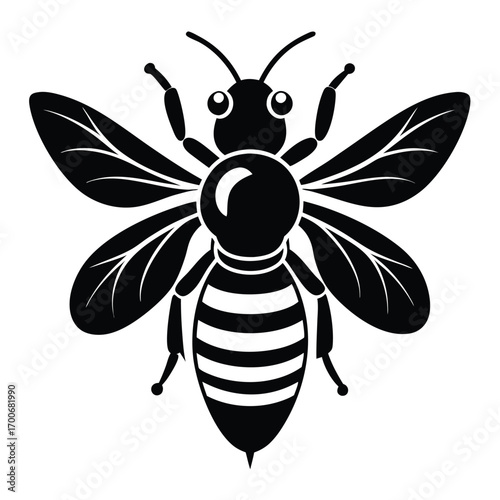 Black Bee Shape Vector Design