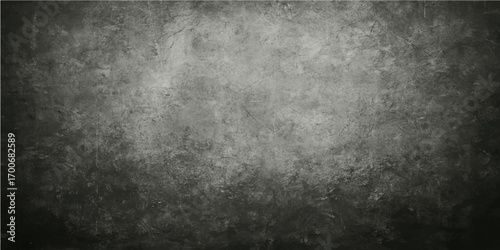 An aged, textured black metal plate with a dark, grunge wall pattern for a vintage backdrop design