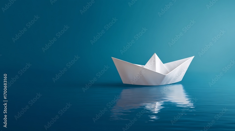 Obraz premium Calm Surface Origami Watercraft