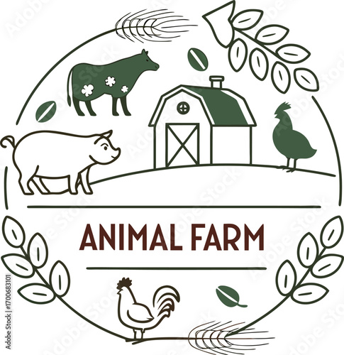 animal farm logo design vector 
