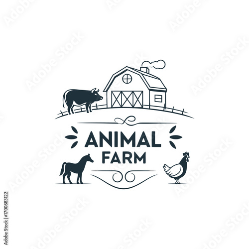 animal farm logo design vector 