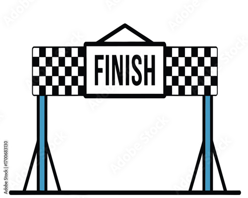 Finish Line Illustration Crossing the Threshold to Victory and Achievement