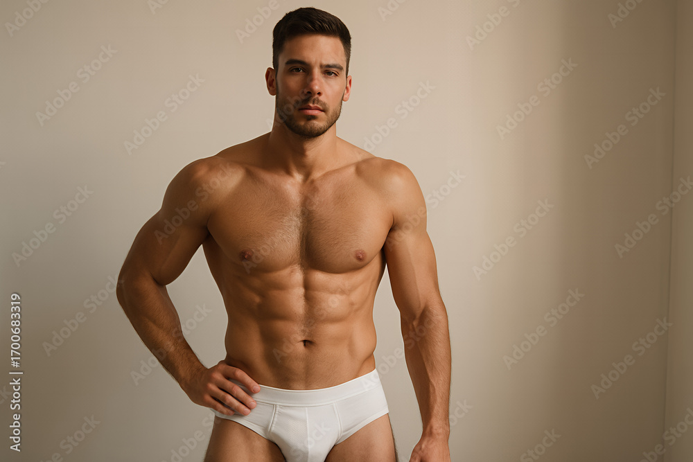 Fototapeta premium muscular young man posing in studio