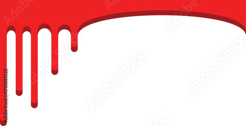 red paint and drops of blood, dripping paint on the wall, thick paint