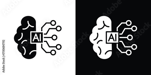 AI brain icon Concept. vector design and illustration.