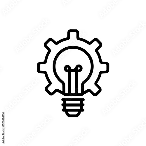 Gear lightbulb idea innovation creative solution technology business concept development process strategy design