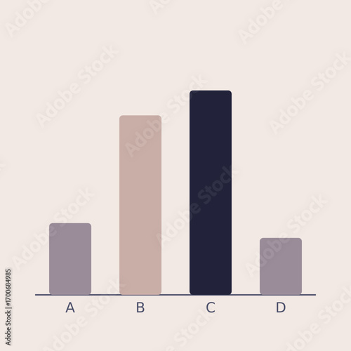 Minimalist Bar Chart Illustration Displaying Data Points for Comparative Analysis and Information