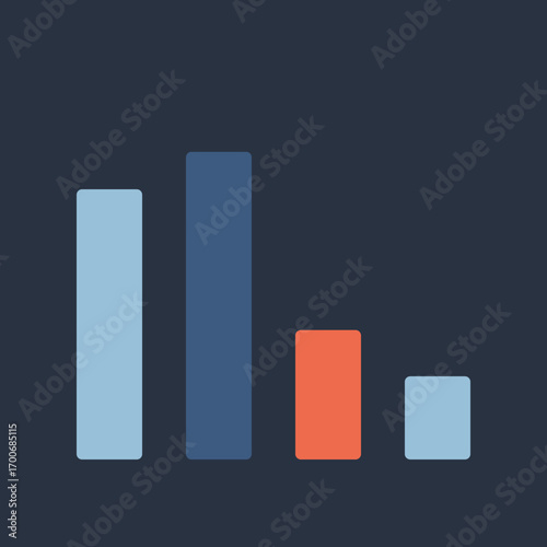 Colorful Column Chart Illustrating Statistical Data and Business Trends with Flat Design