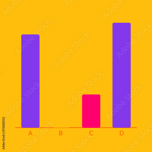 Vibrant Bar Chart with Data Points for Business and Statistical Analysis