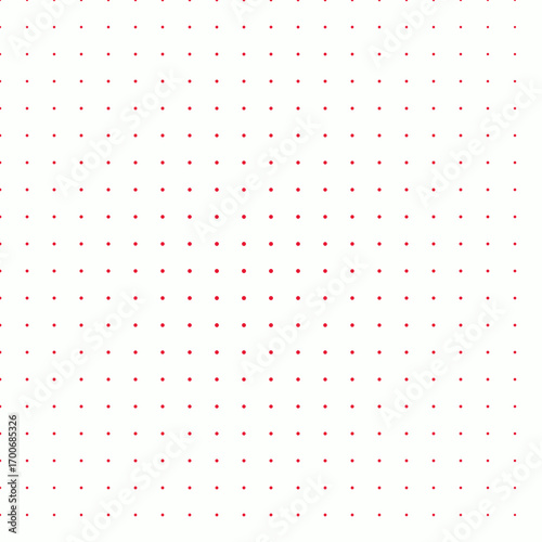 Minimalist red dots forming a perfect, geometric grid on a clean white surface