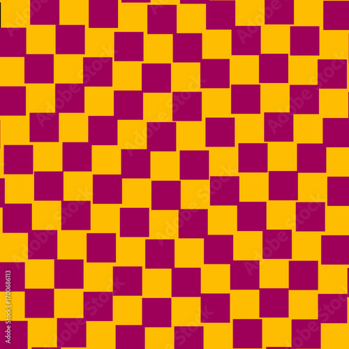 Vibrant Checkerboard Pattern with Golden Yellow and Deep Magenta Squares, a Bold Abstract Background.