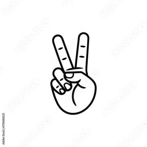Hand making the peace sign with two fingers up