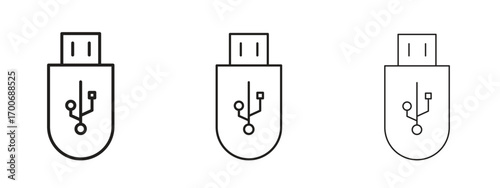 usb drive icon Illustration Eps10. Line with editable stroke