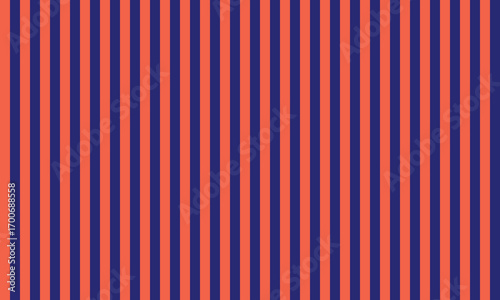 Vertical Stripes Pattern Coral Orange And Deep Navy Blue