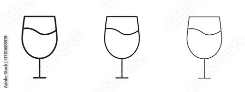 Wine glass icon Illustration Eps10. Line with editable stroke