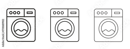 Washing machine icon Illustration Eps10. Line with editable stroke