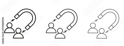User engagement icon Illustration Eps10. Line with editable stroke