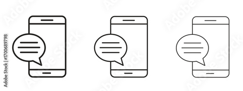 Text message icon Illustration Eps10. Line with editable stroke