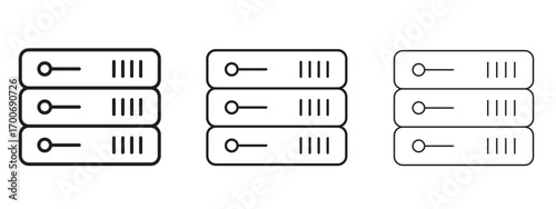 Server icon Illustration Eps10. Line with editable stroke