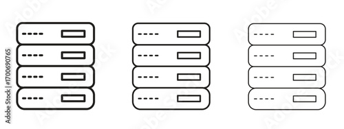 Server rack icon Illustration Eps10. Line with editable stroke