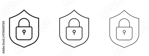 Security lock icon Illustration Eps10. Line with editable stroke