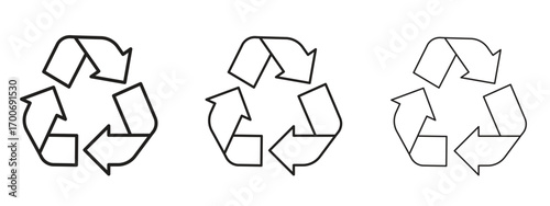 Recycling icon Illustration Eps10. Line with editable stroke