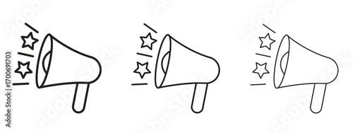 Promotion icon Illustration Eps10. Line with editable stroke