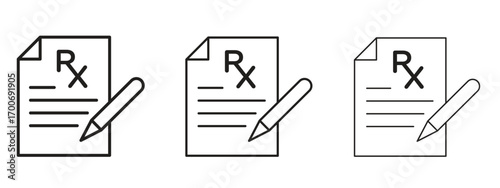 Prescription icon Illustration Eps10. Line with editable stroke