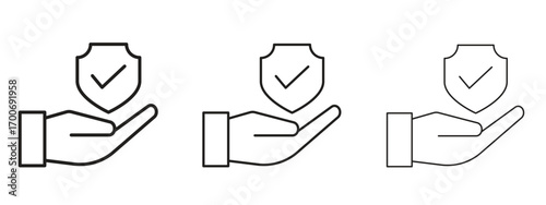 Policyholder icon Illustration Eps10. Line with editable stroke
