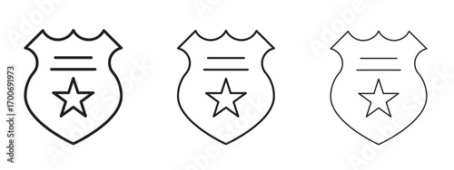 Police badge icon Illustration Eps10. Line with editable stroke
